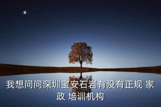 我想问问深圳宝安石岩有没有正规 家政 培训机构