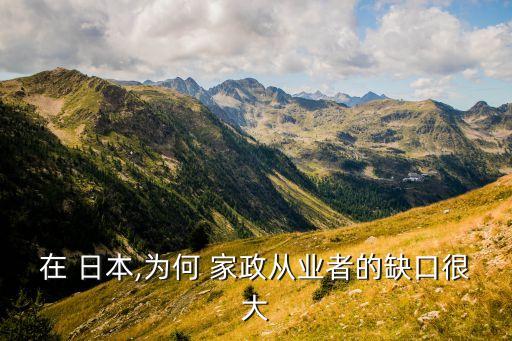 在 日本,为何 家政从业者的缺口很大