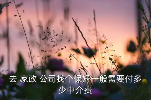 去 家政 公司找个保姆一般需要付多少中介费
