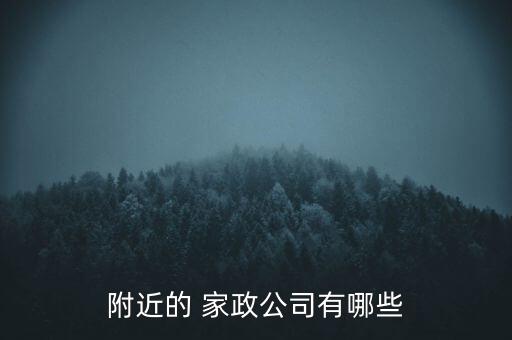 附近的 家政公司有哪些