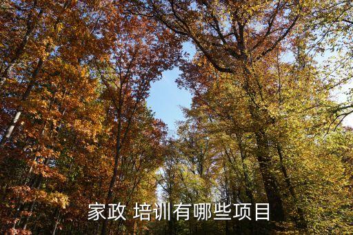  家政 培训有哪些项目