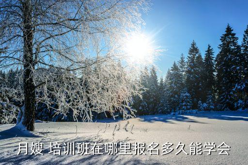 月嫂 培训班在哪里报名多久能学会